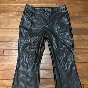 VILIGO Black Faux Leather Flare Pants XL High Rise Bootcut